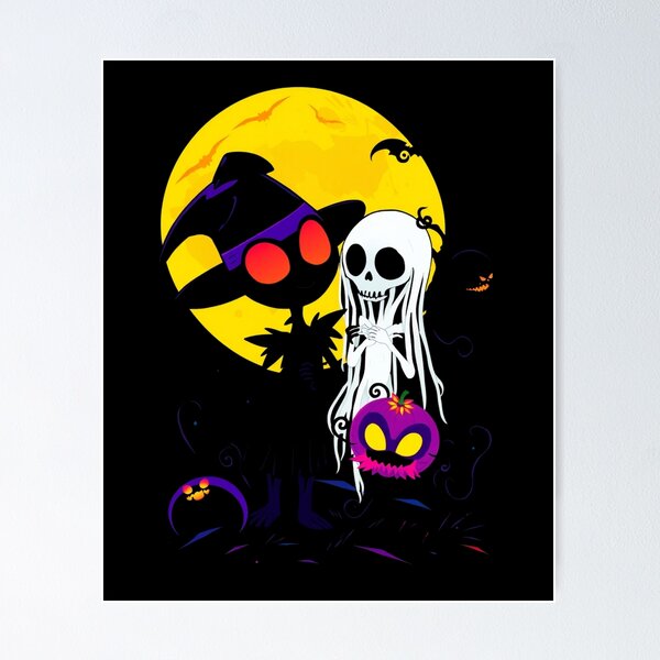 Item preview, Gothic Witch and Skeleton Halloween Night designed and sold by ERODED SELF.