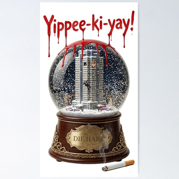 Item preview, Die Hard Christmas Jumper Snow Globe Gift Poster Jumper Decoration Tee Shirt TShirt designed and sold by Cool Robot Bro..