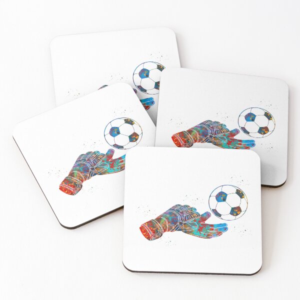 Item preview, Soccer Goalie Glove with Ball Watercolor Art designed and sold by Liededrom..