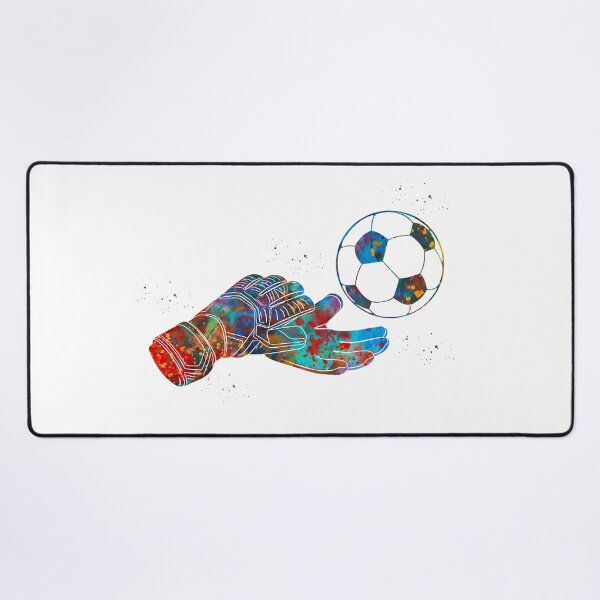 Item preview, Soccer Goalie Glove with Ball Watercolor Art designed and sold by Liededrom..