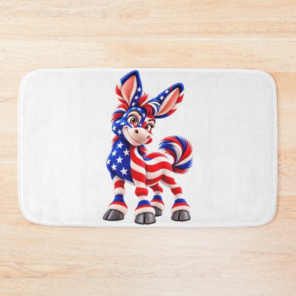 Item preview, Cute Patriotic Donkey – Red White and Blue American Style designed and sold by ArtSpark Studio.