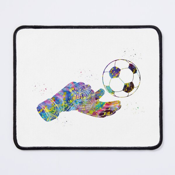 Item preview, Soccer Goalie Glove with Ball Watercolor Art designed and sold by Liededrom..