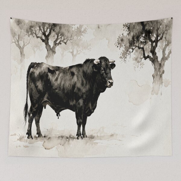 Item preview, Fighting Bull Watercolor Andalusian Pasture designed and sold by JMAVILA ART.