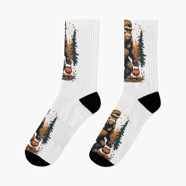 Item preview, Retro Bigfoot Sasquatch Carrying Scary Halloween Pumpkin designed and sold by AWADHESH  CHAURASIA.