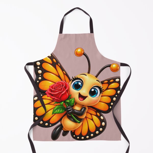 Item preview, A Little Rose, A Lot of Love – Cute Butterfly with Red Rose designed and sold by JanRizz.