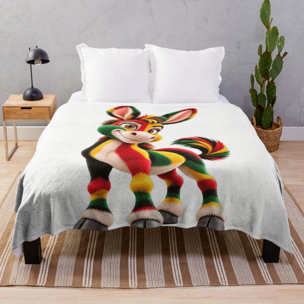 Item preview, Cute Rastafari Donkey – Red Yellow Green and Black Colorful Animal Art designed and sold by ArtSpark Studio.