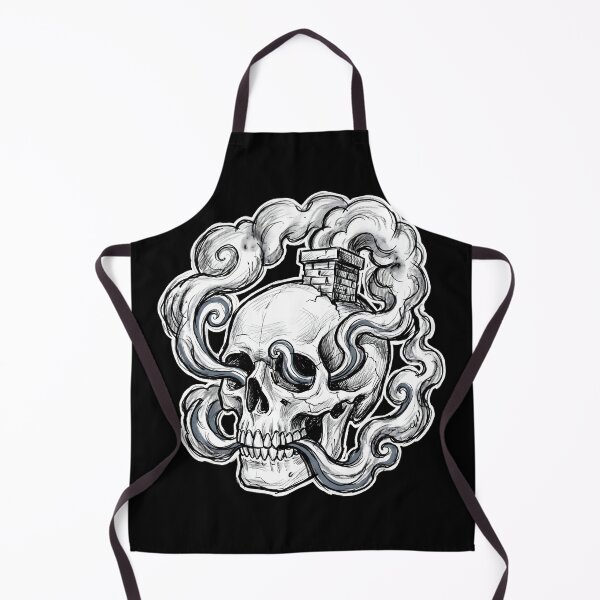 Item preview, Skull Sends Swirling Smoke from a Brick Chimney designed and sold by MisteryDesigner.