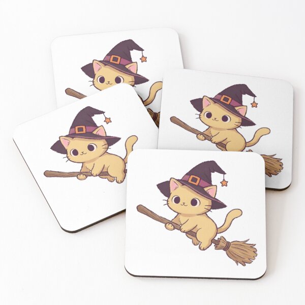 Item preview, Cute Orange Cat Flying on Broomstick designed and sold by nocturnastore.