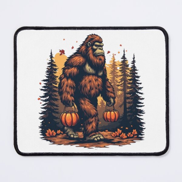 Item preview, Vintage Sasquatch Bigfoot Trick or Treating in Autumn Forest designed and sold by AWADHESH CHAURASIA.