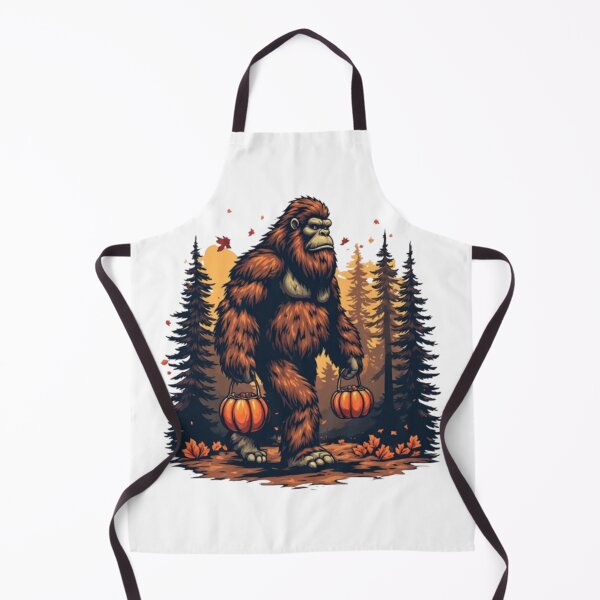 Item preview, Vintage Sasquatch Bigfoot Trick or Treating in Autumn Forest designed and sold by AWADHESH CHAURASIA.