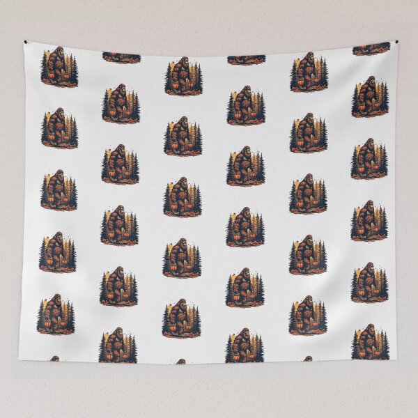 Item preview, Vintage Sasquatch Bigfoot Trick or Treating in Autumn Forest designed and sold by AWADHESH  CHAURASIA.