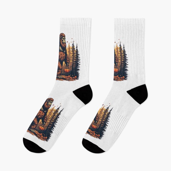 Item preview, Vintage Sasquatch Bigfoot Trick or Treating in Autumn Forest designed and sold by AWADHESH  CHAURASIA.