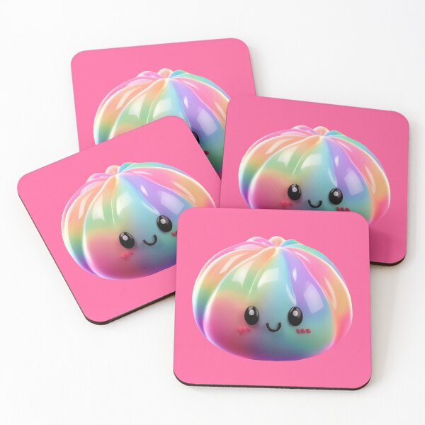 Item preview, Neon Rainbow Squishy Dumpling – Glossy Kawaii Stress Toy designed and sold by EmeraldeaArt.