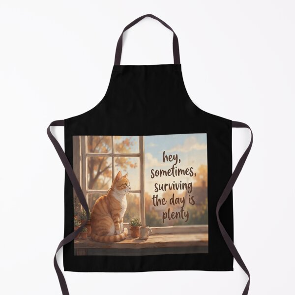 Item preview, "Surviving the Day is Plenty" Sunset Window Cat designed and sold by sormangalway7.