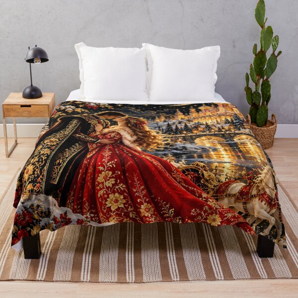 Item preview, Enchanted Love – Golden Palace Winter Fairytale designed and sold by AI-Only Creations.