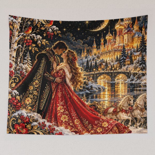 Item preview, Enchanted Love – Golden Palace Winter Fairytale designed and sold by AI-Only Creations.