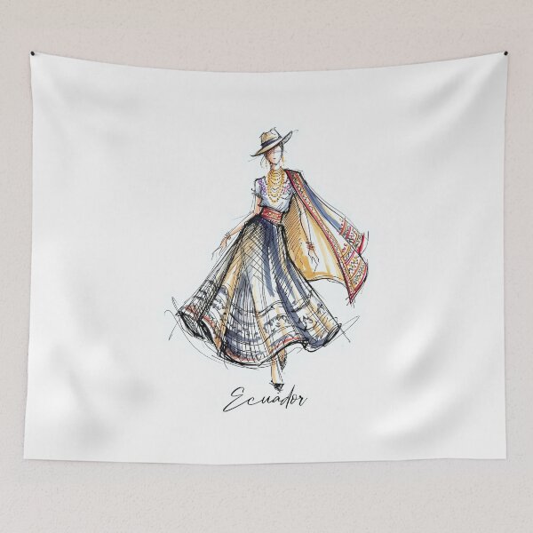 Item preview, Ecuadorian Woman in Traditional Dress designed and sold by EdwinkOne.