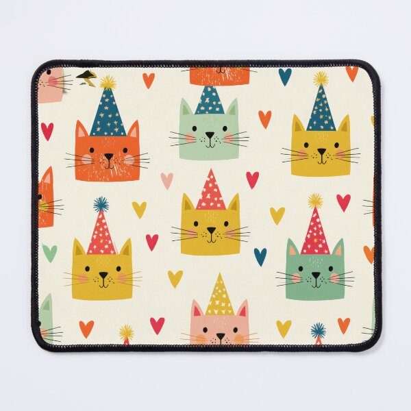 Item preview, Valentine Cats with Hearts and Party Hats designed and sold by MrsEcrafts.