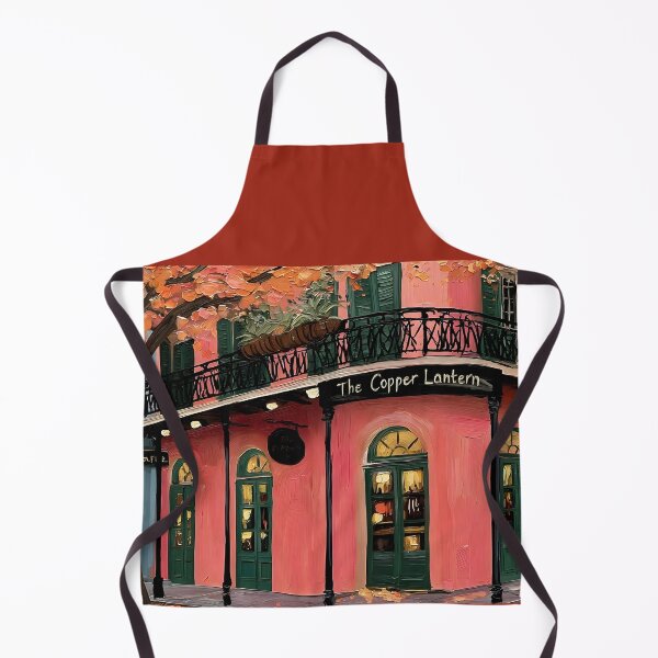 Item preview, Discover New Orleans Cafe Charm with Pink Walls, Green Doors, Glowing Lights, and Autumn Leaves designed and sold by OlfactoART Studio.