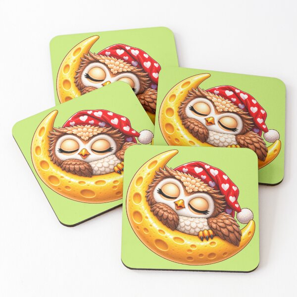 Item preview, Dream Little Owl, Dream Big – Sweet Sleeping Owl on Golden Moon designed and sold by JanRizz.