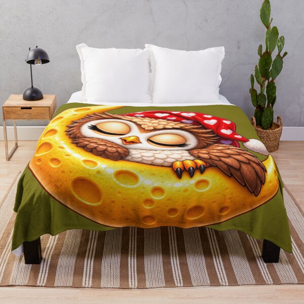 Item preview, Dream Little Owl, Dream Big – Sweet Sleeping Owl on Golden Moon designed and sold by JanRizz.