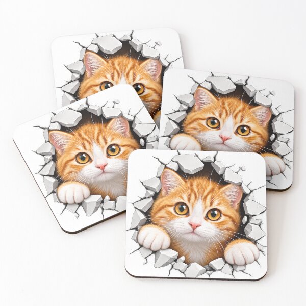 Item preview, Orange and White Cat Breaking Through the Wall designed and sold by DreamPrint Collective.