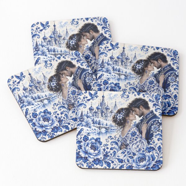 Item preview, Blue Porcelain Romance designed and sold by AI-Only Creations.