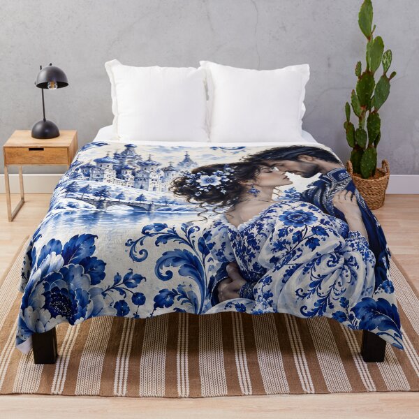 Item preview, Blue Porcelain Romance designed and sold by AI-Only Creations.