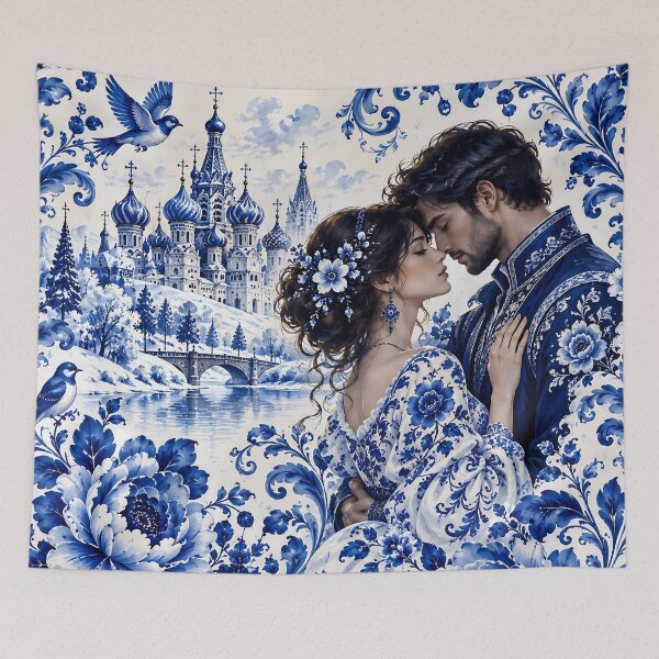 Item preview, Blue Porcelain Romance designed and sold by AI-Only Creations.