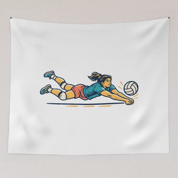 Item preview, Volleyball Libero Diving Save Graphic designed and sold by Philippa Shop.