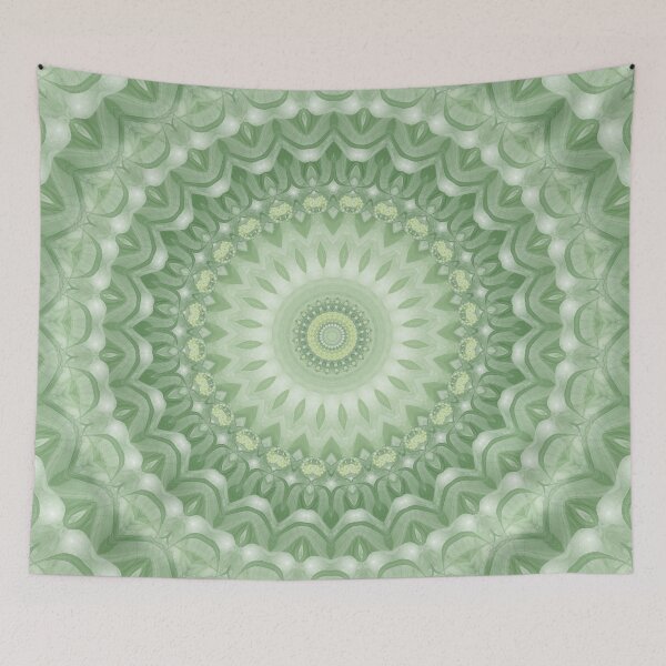 Item preview, Spring Mandala in Green, Yellow & White designed and sold by Kelly Dietrich Mandalas & Colorful Patterns.