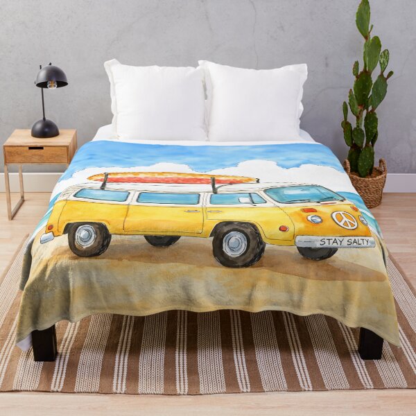 Item preview, Stay Salty Beach Hippie Van Watercolor designed and sold by Magnolia Valley Art.