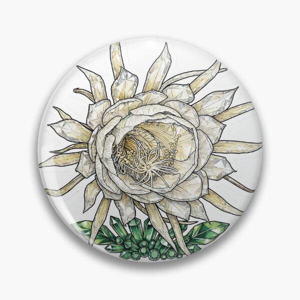 Item preview, Queen of the Night Crystal Sticker - Moon White Epiphyllum Real Color designed and sold by Crystal Critters .
