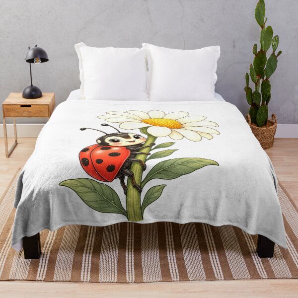 Item preview, Friendly Ladybug on a Daisy in Bloom designed and sold by elderberry.
