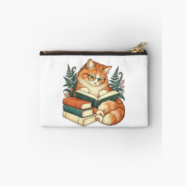 Item preview, Curious Cat With Glasses Reading designed and sold by elderberry.