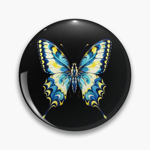 Item preview, Butterfly Wing Patterns In Blue And Cream designed and sold by elderberry.