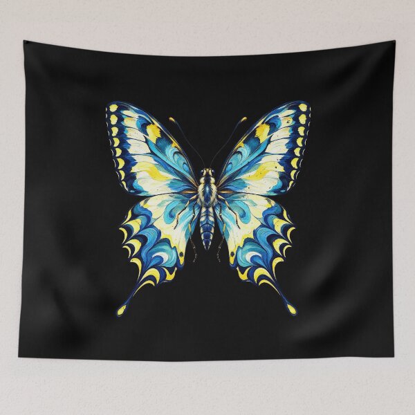 Item preview, Butterfly Wing Patterns In Blue And Cream designed and sold by elderberry.