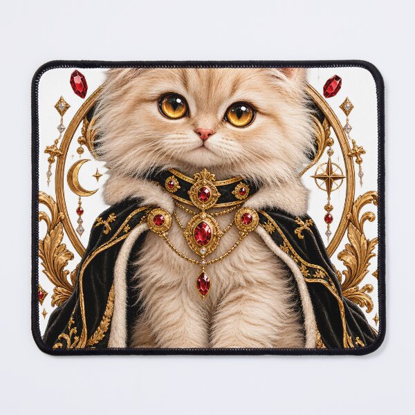 Item preview, GCR1 Royal Paw Dynasty – Crowned Kitten Luxury Gold Fantasy Cat Art designed and sold by GCR1.