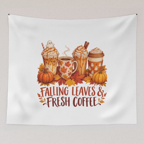 Item preview, Falling Leaves and Fresh Coffee designed and sold by LuveraxArt.