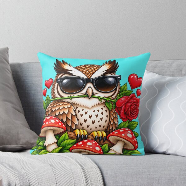 Item preview, Too Cool to Hoot – Romantic Owl with Sunglasses and Rose designed and sold by JanRizz.