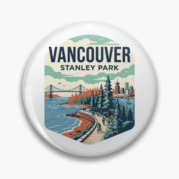 Item preview, Vancouver Stanley Park Seawall Cycling Vintage Travel designed and sold by mood-draftsman.