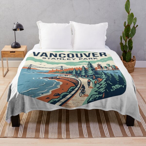 Item preview, Vancouver Stanley Park Seawall Cycling Vintage Travel designed and sold by mood-draftsman.