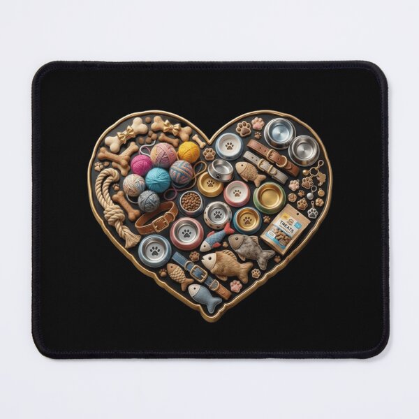 Item preview, 3D Pet Lover Heart - Dogs & Cats Paws, Toys & Treats Graphic designed and sold by UkrainianSpain.