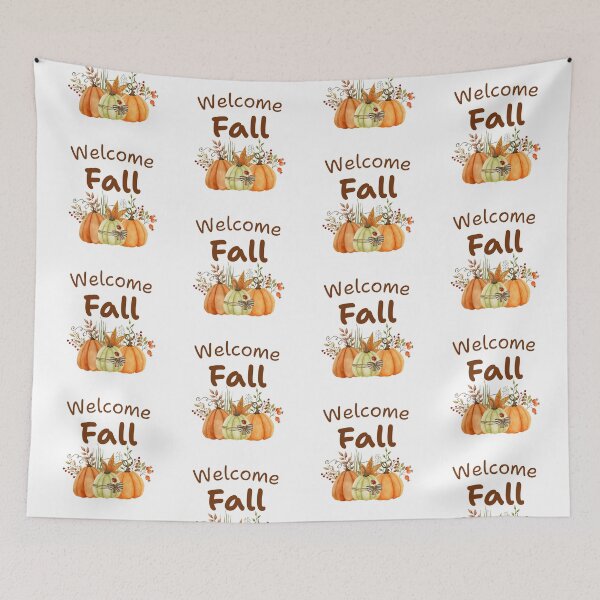 Item preview, Welcome Fall Watercolor Pumpkins, Berries, Leaves  designed and sold by silviaol.
