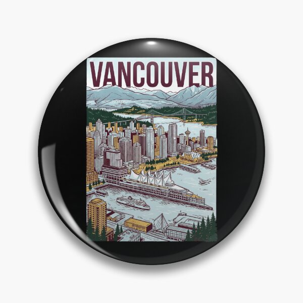Item preview, Vancouver Panoramic Harbour and Skyline Vintage Travel designed and sold by mood-draftsman.