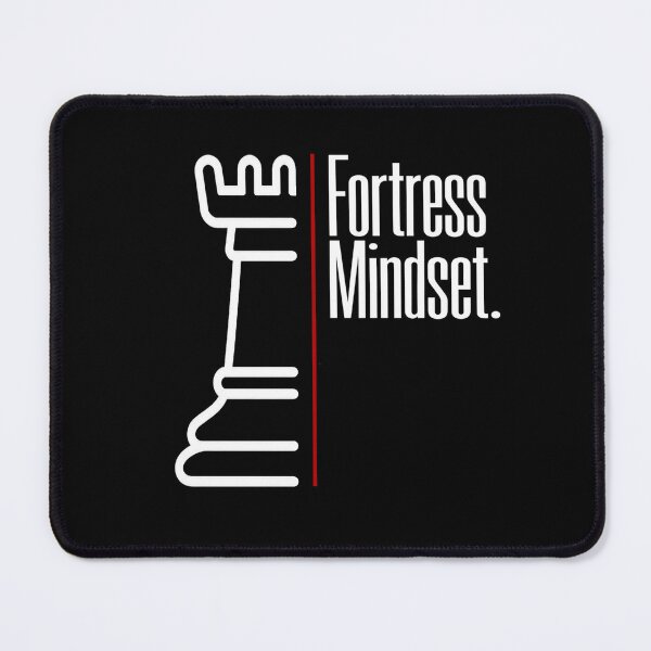 Item preview, Fortress Mindset – Minimalist Chess Rook Quote inverse designed and sold by Matzi-MV.