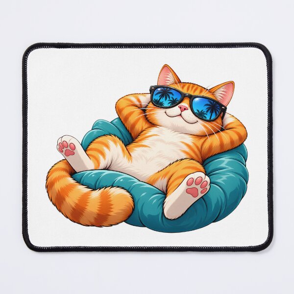 Item preview, Chill Vibes Orange Cat – Cool Summer Cat Sticker designed and sold by Snifferius.
