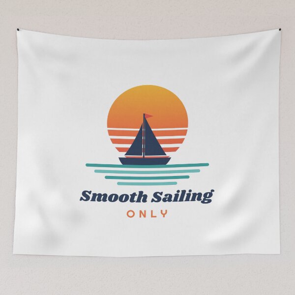 Item preview, Smooth Sailing Only Retro Sunset Sailboat designed and sold by RudderlessArt.