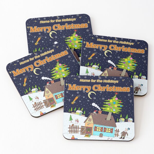 Item preview, Cozy Christmas Cottage Night Scene, Home for the Holidays. designed and sold by Deepsleepstudio.