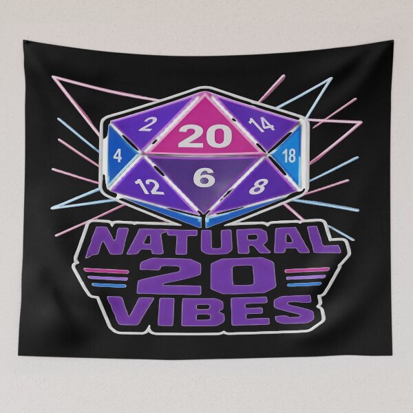 Item preview, Natural 20 Vibes Funny Dnd D20 Dice Retro Laser designed and sold by PozivoPlus.
